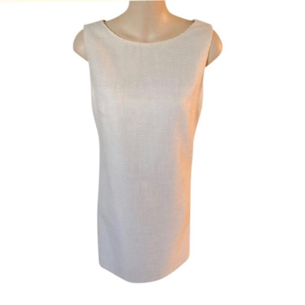 Tahari White Cross Stitch Dress Size 2